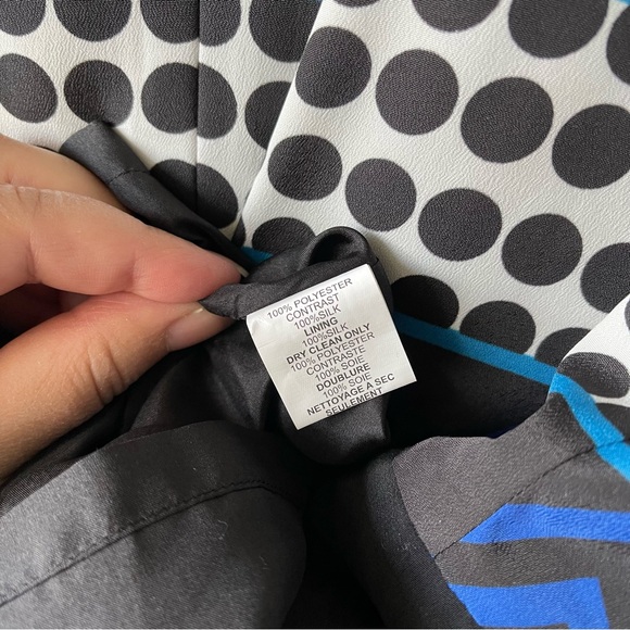 Trina Turk Polka Dot Sleeveless Pleated Dress Vintage Style Silk Size 2 - Picture 7 of 8